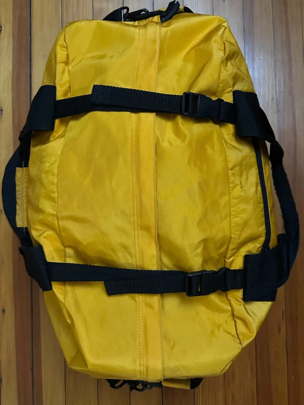 L.L. Bean Yellow and Black Nylon Duffel with Shoulder Strap - XL